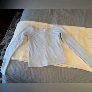 Gilly Hicks Light Blue and Light Pink Long Sleeve Tops